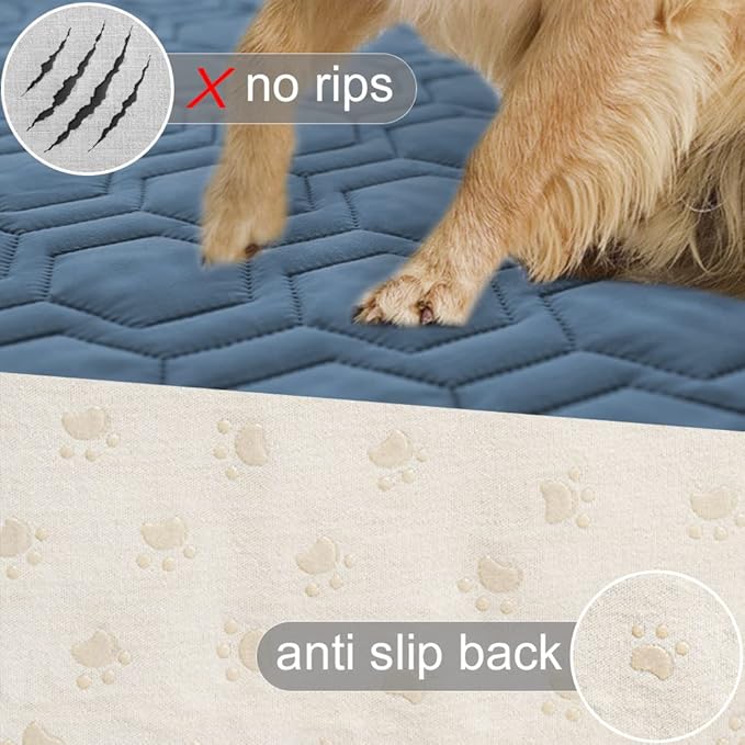 Tcksstex Waterproof and Non-Slip Dog Bed Cover and Pet Blanket Sofa Pet Bed Mat ，car Incontinence Mattress Protectors Furniture Couch Cover for Most Cats Dogs, Pets（30x70- Navy Blue）