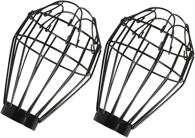 SOLUSTRE 8pcs Reptile Tank Heat Lamp Shade Black Ceramic Insulation Cover Mesh Design for Safe Light Protection Easy Installation for Lizards Snakes and Other Reptiles