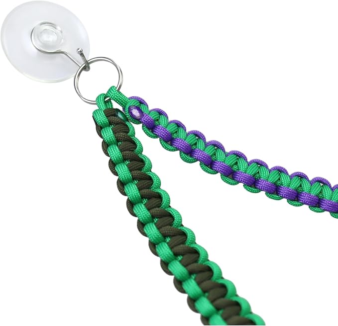 Paracord Reptile Climbing Vine Rope with Suction Cups for Crested Geckos, Chameleons, Anoles, Tree Frogs – Durable Terrarium Climbing Rope Habitat Accessory