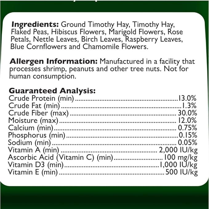 Tropical Carnival Natural Behaviors Grain-Free Rabbit Food – 4 pounds, High-Fiber Timothy Hay Blend with Natural Flowers & Herbs, Supports Digestive & Emotional Health, No Artificial Additives