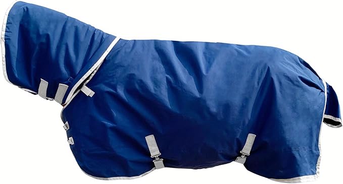 1200D Oxford Warm-Keep Horses Turnout Blanket with Detachable Neck Cover，Heavy Weight Winter Turnout ，Horse Care Blanket Horse Rain Sheet (145CM)