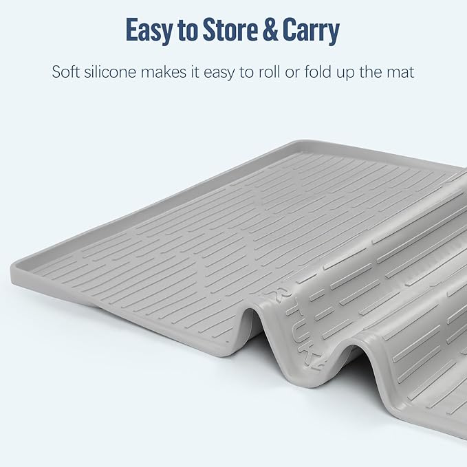 Pee Pad Holder for Dogs, 27" x 27" Silicone Pee Tray Mat High Edge, Leak-Proof, No Spill Pet Pad Holder for Puppy, Cat, Rabbit, Training Pads for Floor Protection, No Pee Pads