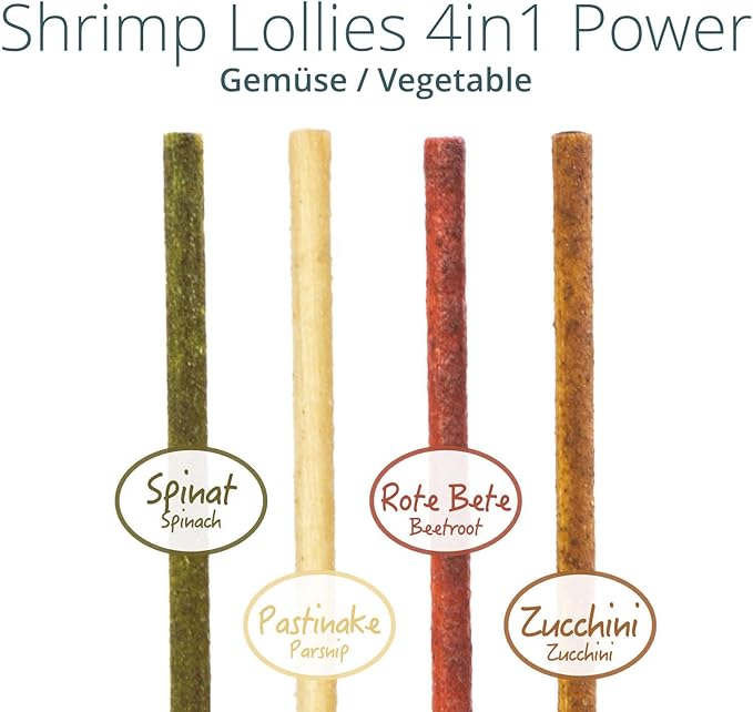 GlasGarten Shrimp Lollies - 4in1 Power Shrimp Food (8 Pieces, 4in1 Power Vegetable)