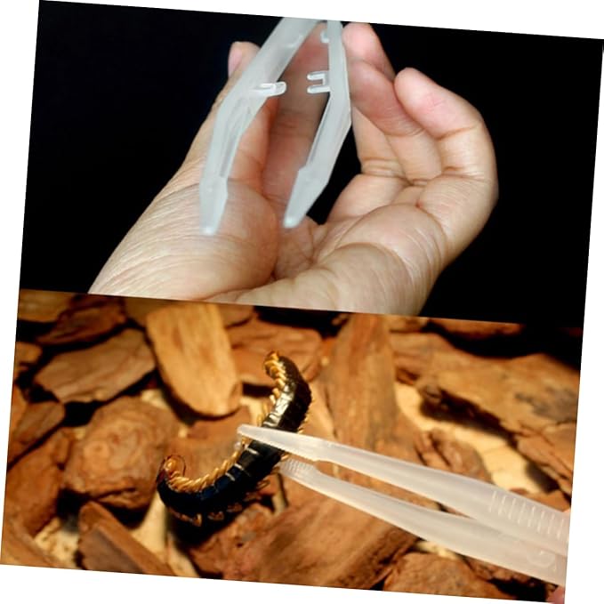 FOMIYES 1pc Luminous Feeding Tweezers for Reptiles Amphibians and Insects Easy to Use for Safe Feeding of Lizards Frogs