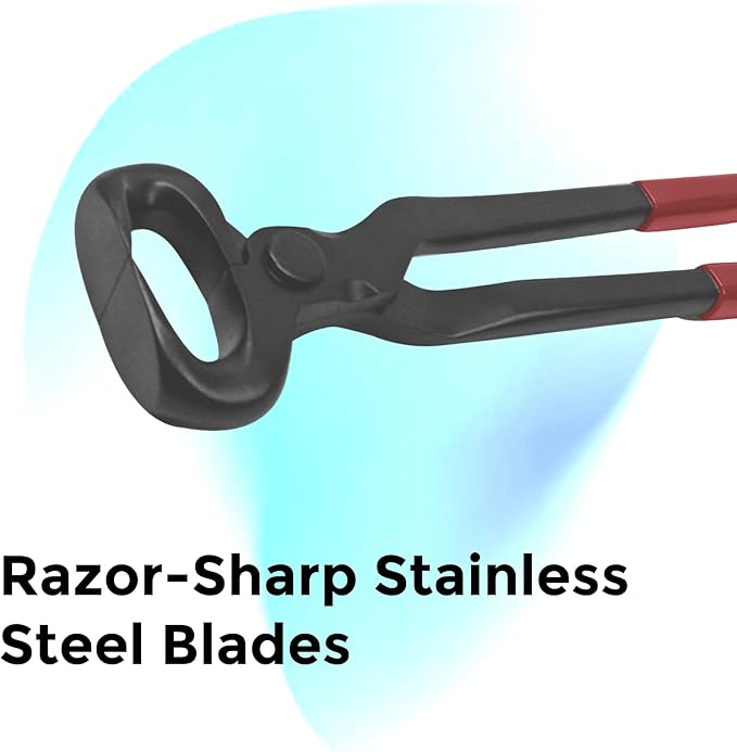 15" Vinyl Hoof Nipper, Carbon Steel & Chrome Vanadium Farrier Tool for Horses – Durable, Sharp & Rust-Resistant