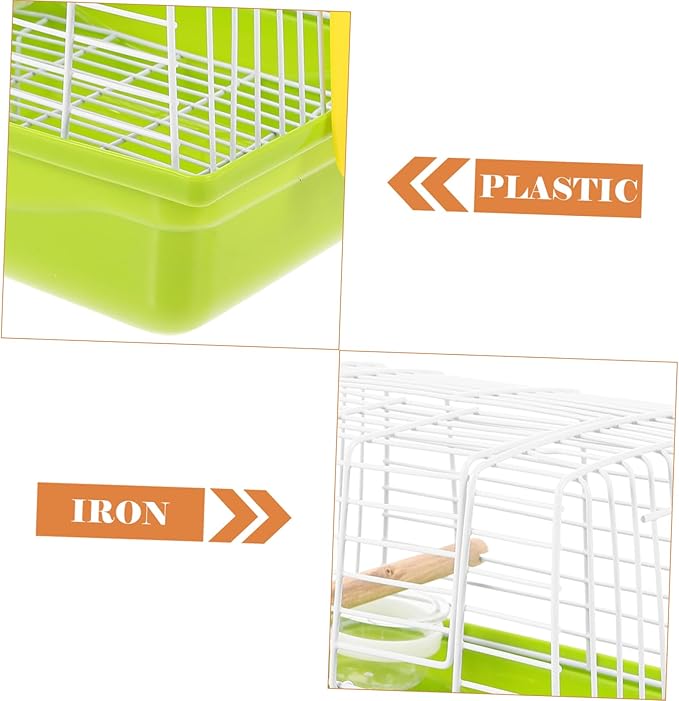 Mipcase 1Set Portable Metal Bird Carrier Travel Cage for Parrots Birds Lightweight Design Secure Comfortable for Outdoor Use for Parakeets Pet Birds