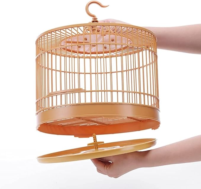 Round Bird Carriers 13.1in Bird Cage Hanging Creative Birdcages Small Retro Pet Products Flight Cage for Backyard Patio,