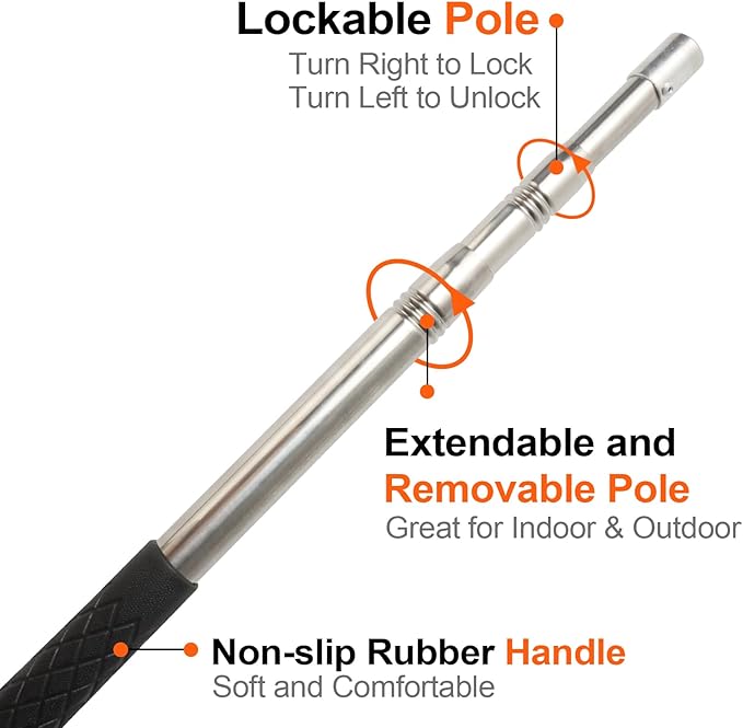 Yorikyas Snake Catcher Net Telescopic Pole for Reptile Grabber Rattle Snake Moving and Catching