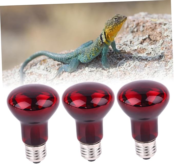 DECHOUS 3Pc Heating Lamp for Reptiles Emitter for Lizard Snake Aquarium High Thermal Efficiency Non Disturbing Design for Pet Terrariums