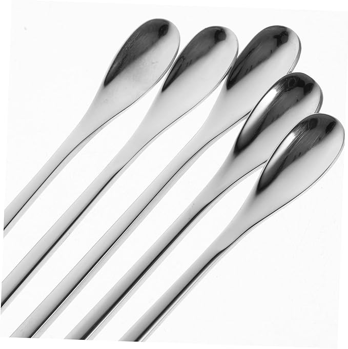 5pcs Portable Lizard Food Spoons Long Handle Feeding Tool for Small Animals Durable Material Effortless Control for Balanced Nutrition Reptile Tanks