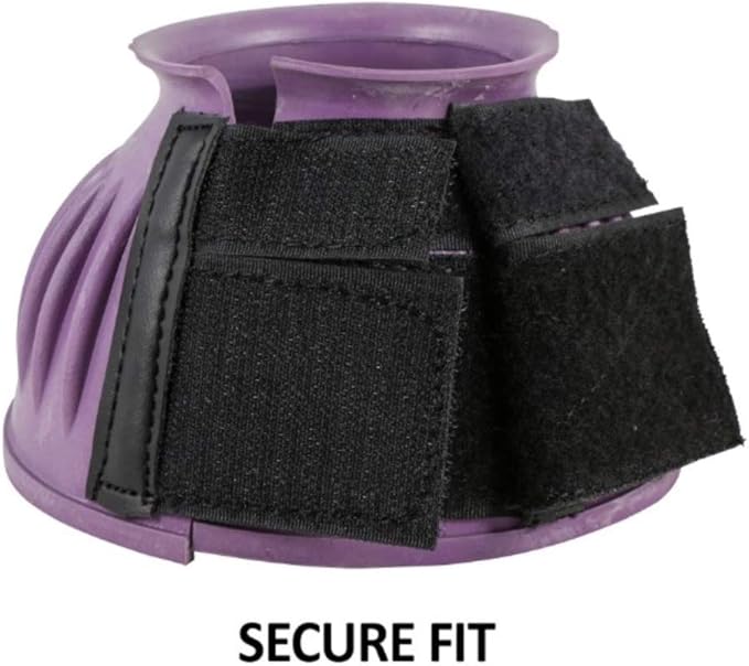 Dura-Tech Ribbed Rubber Double Lock Bell Boots for Horses | Ultimate Horse Protection | Heavy-Duty Impact Shield | No-Rub Design | Secure Double Lock Closure