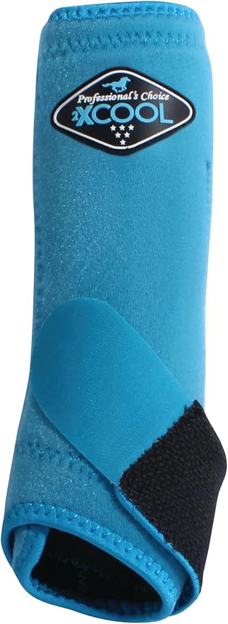 Professional's Choice 2XCOOL Sports Medicine Horse Boots | Protective & Breathable Design for Ultimate Comfort, Durability & Cooling in Active Horses | 2 Pack Large Pacific Blue