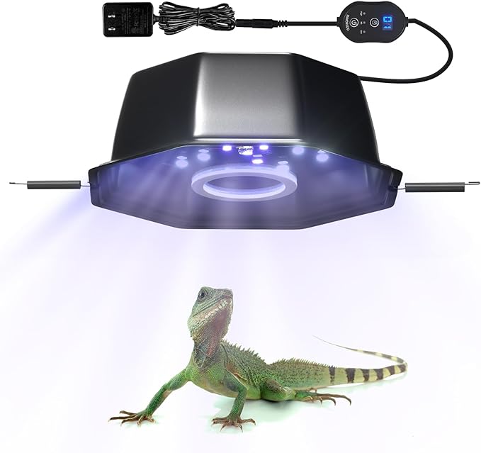 LED UVB Light for Reptiles, UVB 5.0/10.0 Reptile Light Dimmable, Adjustable Brightness Reptile Lamp with Timer for Rainforest & Desert Reptiles