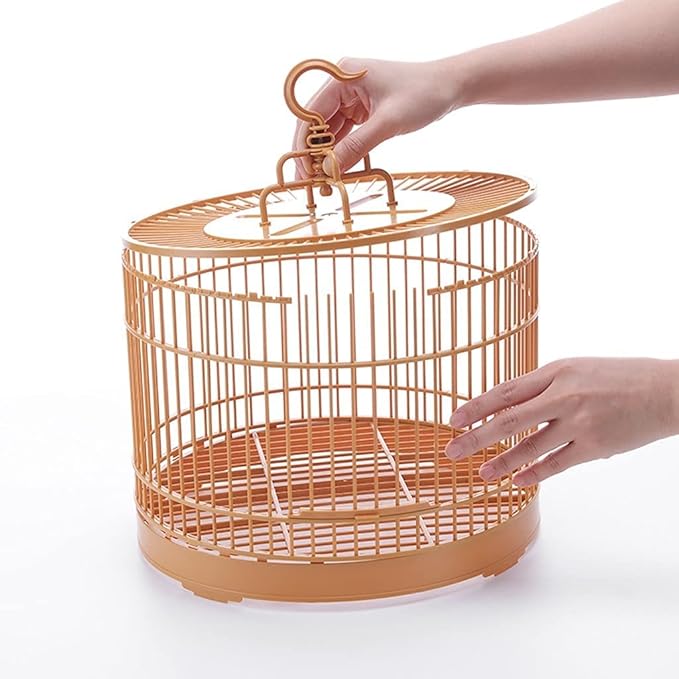 Round Bird Carriers 13.1in Bird Cage Hanging Creative Birdcages Small Retro Pet Products Flight Cage for Backyard Patio,