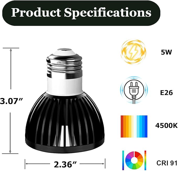 UVB Light for Reptiles UVB Bulb 5w LED Bird Lamp UVA UVB Reptile Light Bulb 5.0 UVB Light for Turtles, Lizard, Tortoise, Geckos, Chameleons 1 Pack