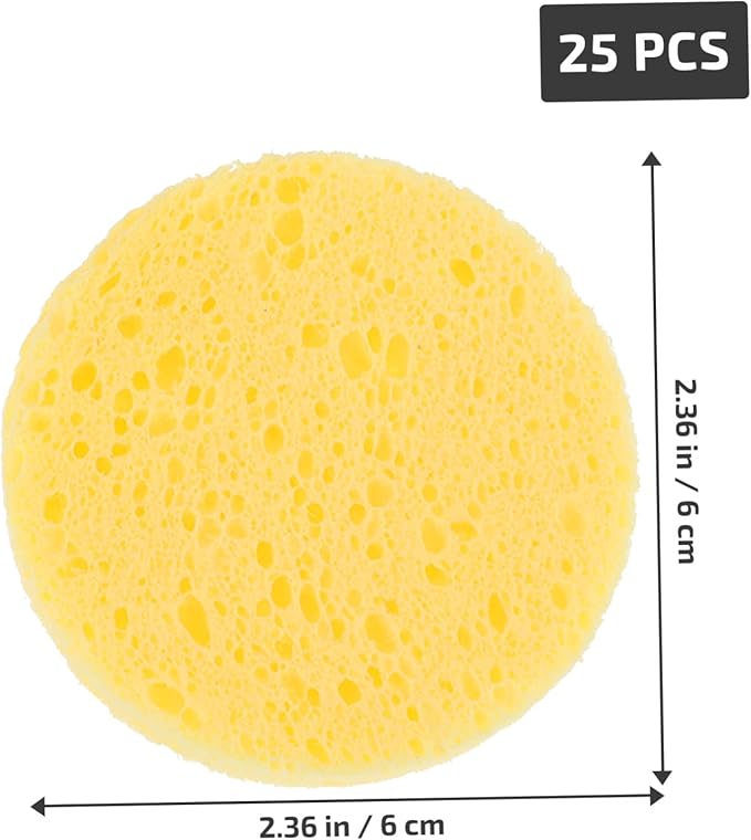 25pcs Crab Sponges for Humidity Maintenance Pet Tanks Multi-Purpose Cleaning and Makeup Use Unbleached Natural Sponges for Crabs and Other Pets