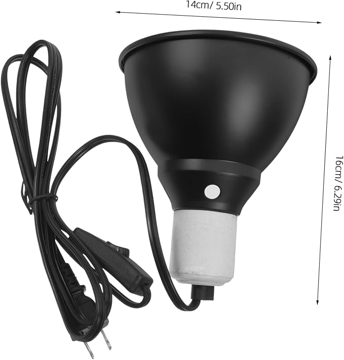 Milisten Reptile Heat Lamp Fixture with Switch Ceramic Basking Bulb Dome Light for Turtles Lizards and Reptiles Heat Bulb for Optimal Sunlight Simulation