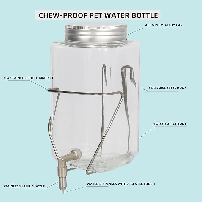 Rabbit Water Bottle, Bird Non drip Water Dispenser, Suitable for Guinea Pigs, Totoro, Rats, Hamsters and Other Small Animals(33 oz)