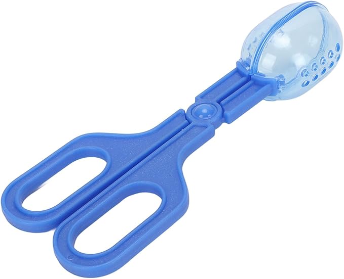 GLOGLOW Reptile Feeding Tool, Reptile Feeding Clamp Reptile Feeding and Cleaning Tool Reptile Poop Scoop with Vents for Tortoise (Blue)