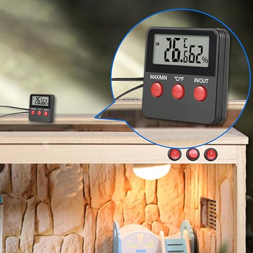Balacoo 2sets Digital Hygrometer for Reptile Tanks Accurate Temperature and Humidity Monitor with Display for Egg Incubators and Turtle Boxes Batteries Not Included
