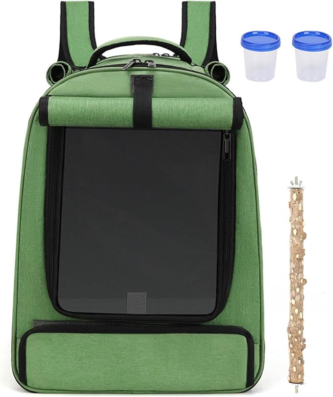 Secure Parrot Transport Bag with Net Panes Double Water Canisters Excellent for Backpacking Shopping Excursions Bird Proprietors Travel Friendly Bird Cage Pack