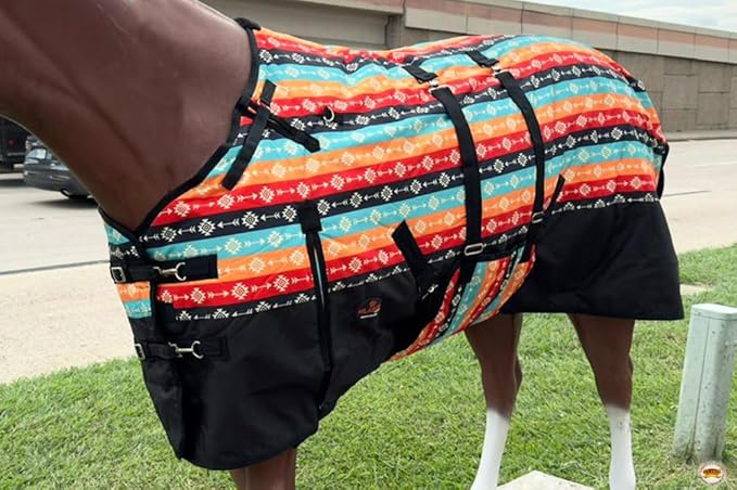 HILASON 1200D Winter Waterproof Poly Horse Blanket Belly Wrap | Turnout Blankets for Horses
