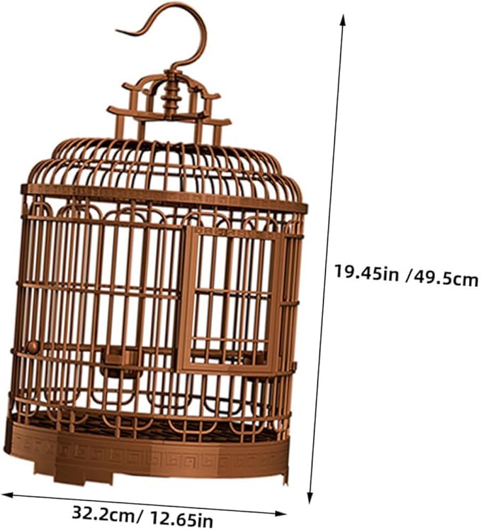 Large Retro Plastic Bird Carrier Cage for Lovebirds Parakeets Cockatiels Spacious Portable Easy Clean Design for Home Travel Use