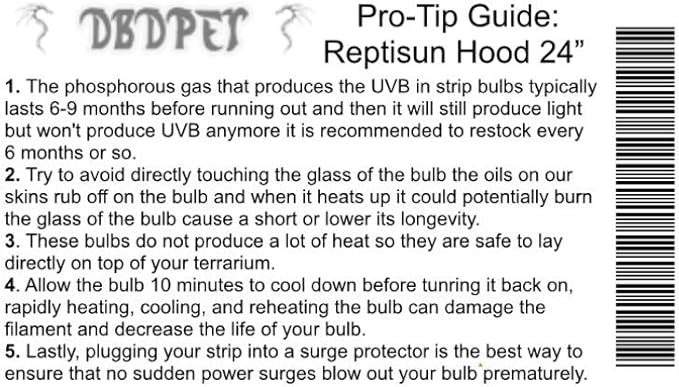 DBDPet 's Bundle with Zoomed Reptisun T5 Hood with 5.0 UV-B Bulb 24" - includes Pro-Tip Guide