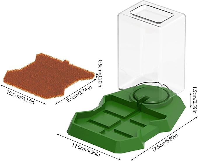 Reptiles Water Bowl with Clear Bottle Automatic Water Dispenser Drowning for Lizards Turtles Bearded Dragons Reptiles Water Feeder