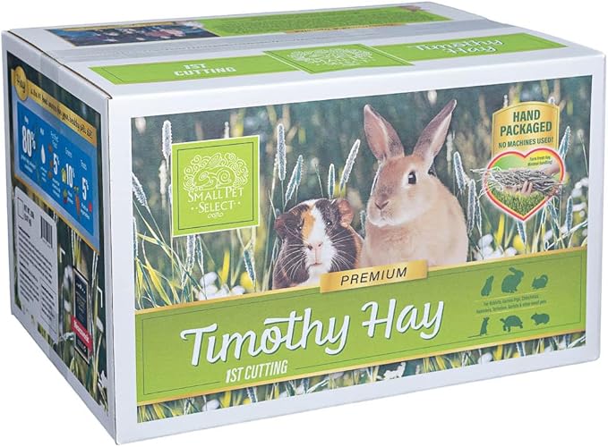 Small Pet Select 1st Cutting Timothy Hay, Animal Food for Guinea Pig, Rabbit, Hamster, Bunny, or Chinchilla, Natural Hay Grown in the USA, 20lb