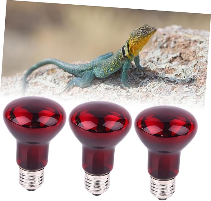 Happyyami 3pc Reptile Heat Lamp Bulbs for Basking Reptile Lamp Bulbs Heat Light for Non-disruptive Source