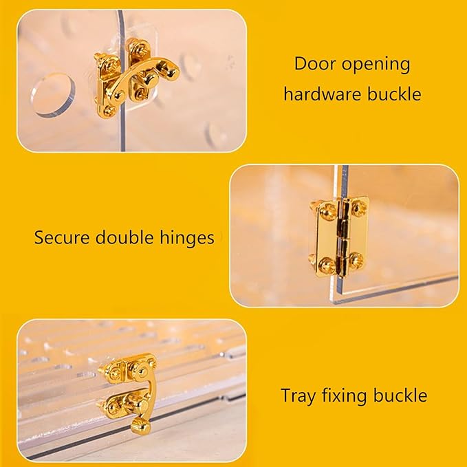 Multifunctional Bird Cage Acrylic Clear Carriers Box with Standing Perch for Outdoor Walking Travel Birdcage Acrylic Cage