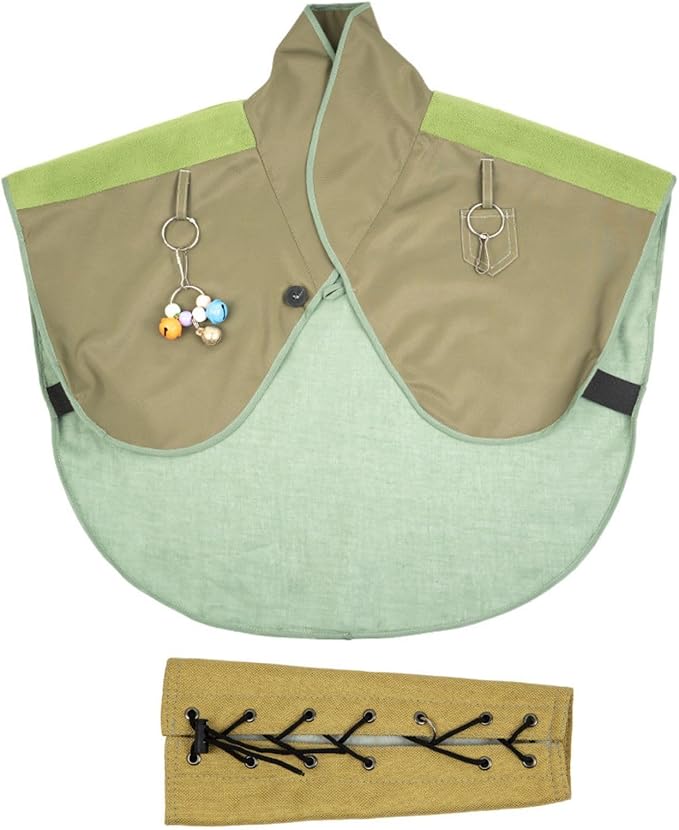 Pet Bird Upgraded Waterproof Shoulder, Neck Poop Protector and Protective Anti-Scratch Arm Guard Set, Anti-Bite Shoulder Pad Diaper Shawl for Parrot Macaw African Budgies Parakeet Agapornis Fischeri