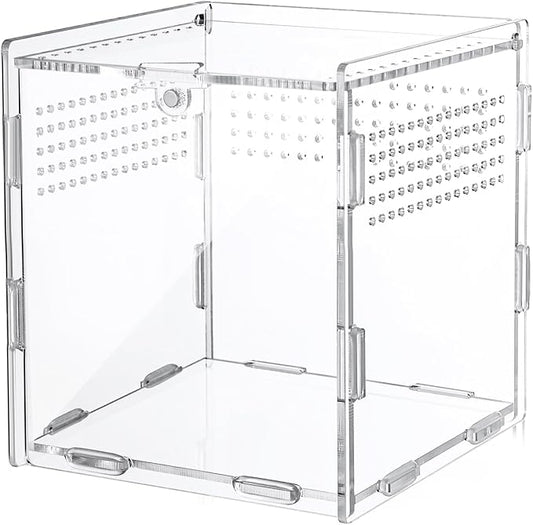 Suzile Jumping Spider & Tarantula Enclosure - Reptile & Hermit Crab Tank - Micro Habitat (3.5 x 3.5 x 3.7'')