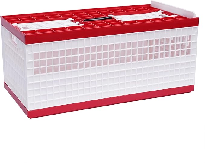 Plastic Foldable Pigeon Cage with Handle, Portable Bird Travel Carrier Cage, Pairing Cages, Pigeon Nest Box w/2 Top Department, Easy to Clean for Training and Release Competition (24"x12"x10")