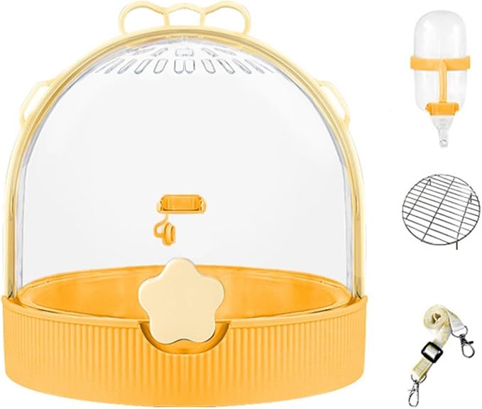 Bird Cage Bird Aviary Parrot Cage Flight Birdcag Bird Carrier Travel Carrier Cage Parakeet Cage Breathable Cage Spacious with Grids(Yellow)