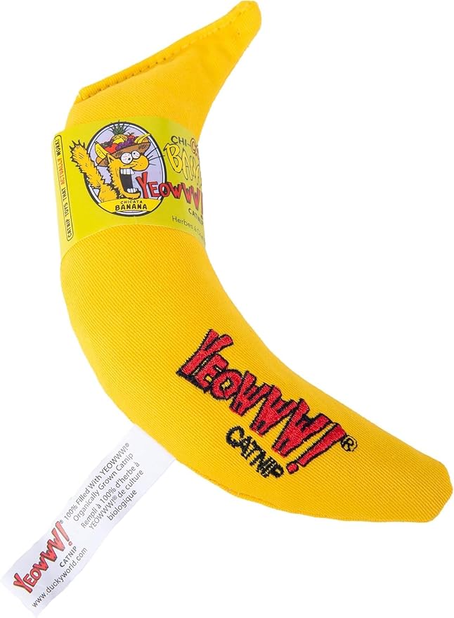Yeowww! 100% Organic Catnip Toy, Yellow Banana 3 Pack - Image 2