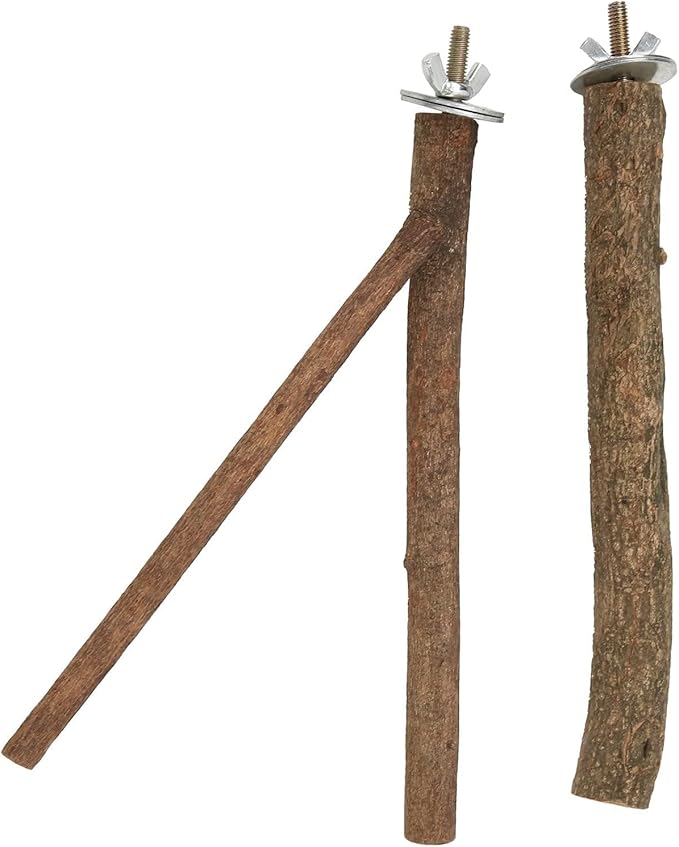 5 Piece Bird Perch Set,Wooden Bird Perches Set with Standing Grinding terrace and Swing - Secure Bird Cage Accessories
