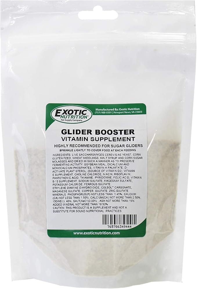 Glider Booster (1.3 lb.) - Complete Multivitamin - Powdered Vitamin & Mineral Supplement for Pet Sugar Gliders