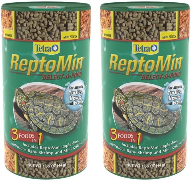 Tetra ReptoMin Select-A-Food 1.55 Ounces, for Aquatic Turtles, Newts and Frogs, Variety Pack, (Pack of 2)
