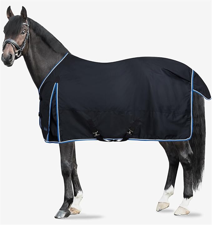 HORZE Glasgow Light Weight Waterproof Turnout Horse Sheet (No Fill) - Dark Blue - 69 in