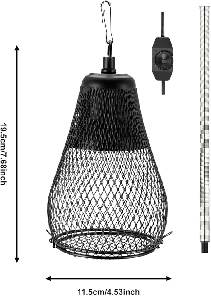 Baoblaze Heat Lamp Cap Reptile Turtle Heating Light Dome, US Plug, Easy to Install Anti Scald Lampshade Protection for Snake Tortoise