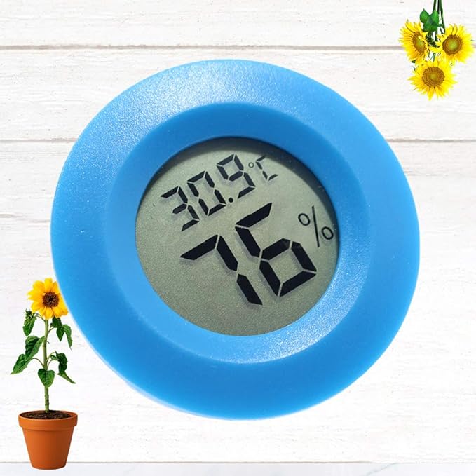 POPETPOP Reptile Box Digital Thermometer Hygrometer Round Shape Temperature and Humidity for Indoor Use Lightweight and Easy to Mount for Bedrooms and Homes
