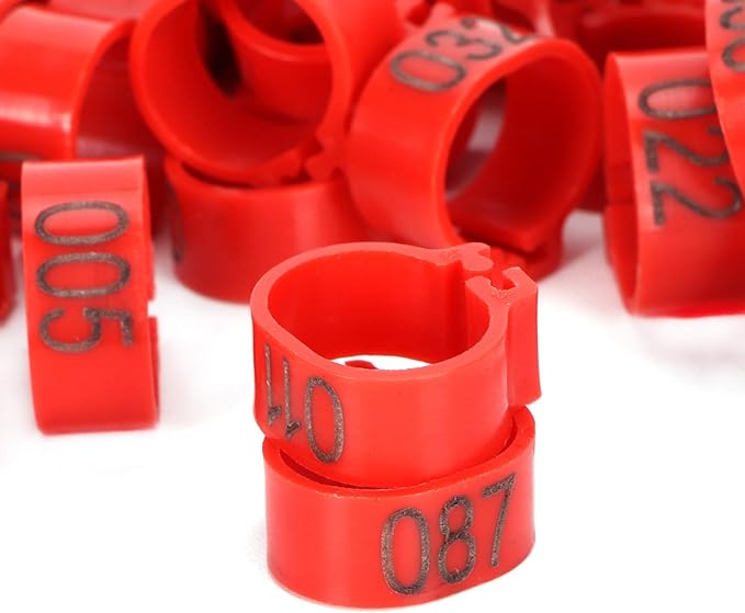 Tiiyee Pigeons Leg Ring, 100Pcs Plastic Bird Identify Clip Ring Poultry Markers Foot Ankle Training Identification Bands for Ducks Chicks Chicken Guinea Pigeons Goose Bantam Finch Lovebird Quail(12mm)