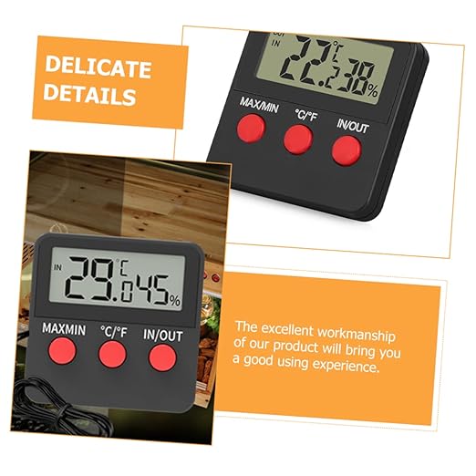 HANABASS 2Sets Digital Hygrometer and Reptile Temperature Monitoring Device for Lizard Tanks Indoor Humidity Control with Display for Accurate Readings
