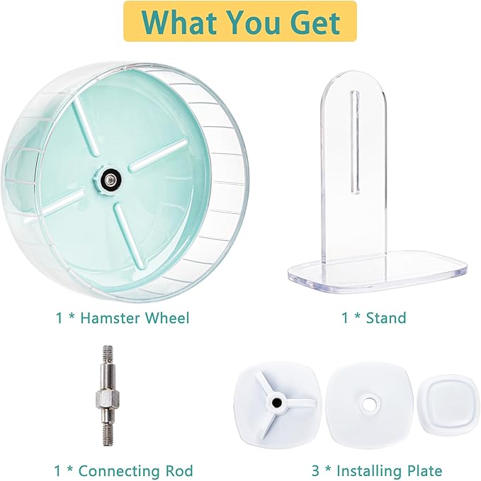 Foraineam Hamster Wheel Silent Hamster Exercise Wheels, 7.5 Inch Quiet Spinner Hamster Running Wheels with Adjustable Stand for Hamsters Gerbils Mice Or Other Small Animals