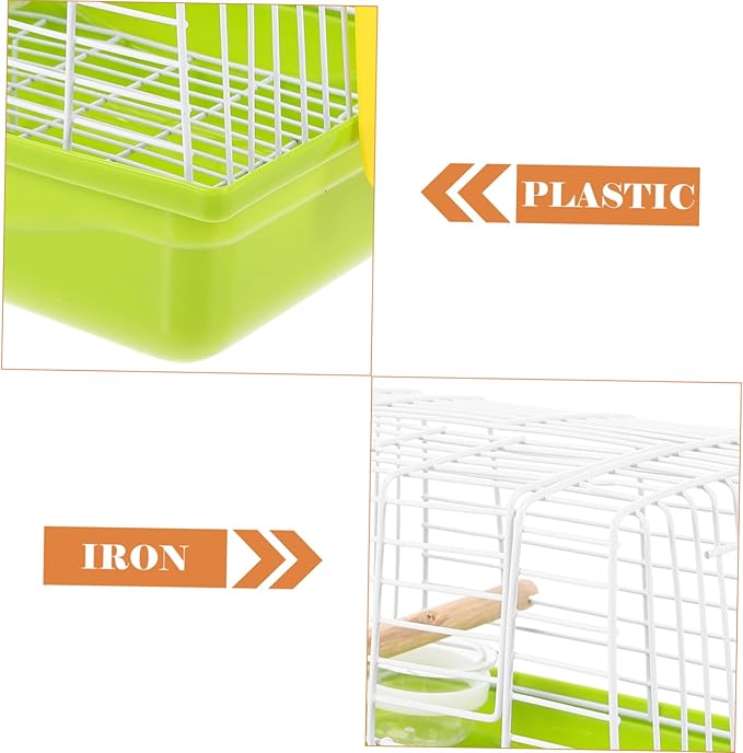 Milisten 1set Portable Metal Bird Carrier Cage for Travel Lightweight and Breathable Design for Parrots Conures and Birds for Hiking and Outings