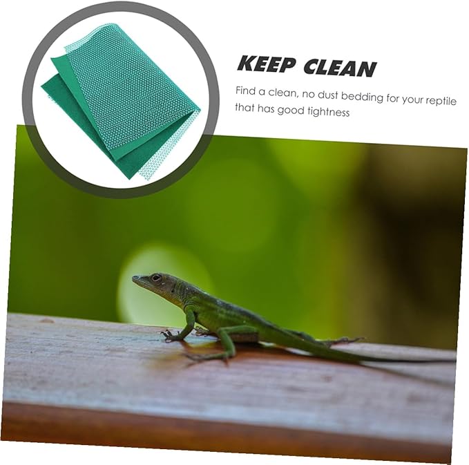 Reptile Carpet Mat Liner for Tortoise Bedding and Pet Terrariums Cage Mat Easy-Clean Reusable Substrate for Reptile Breeding Cage Green