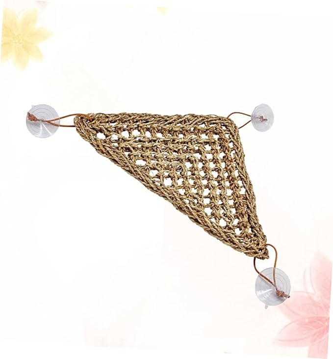 BESPORTBLE Stable Triangle Reptile Hammock Mat for Lizards and Small Pets Elevated Swing Bed with Suckers for Easy Installation and Natural Shedding Texture