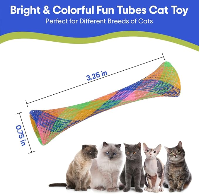 SPOT Kitty Fun Tubes Cat Toy with Catnip Inside | Bouncy Interactive Mesh Toy for Cats and Kittens to Bite, Swat and Chase | 3 Pieces - Image 6